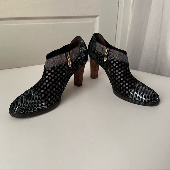 Socofy Laura Vita Elodie heeled ankle boots iridescent artsy fairy whimsy 8.5 - Picture 11 of 17